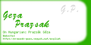 geza prazsak business card